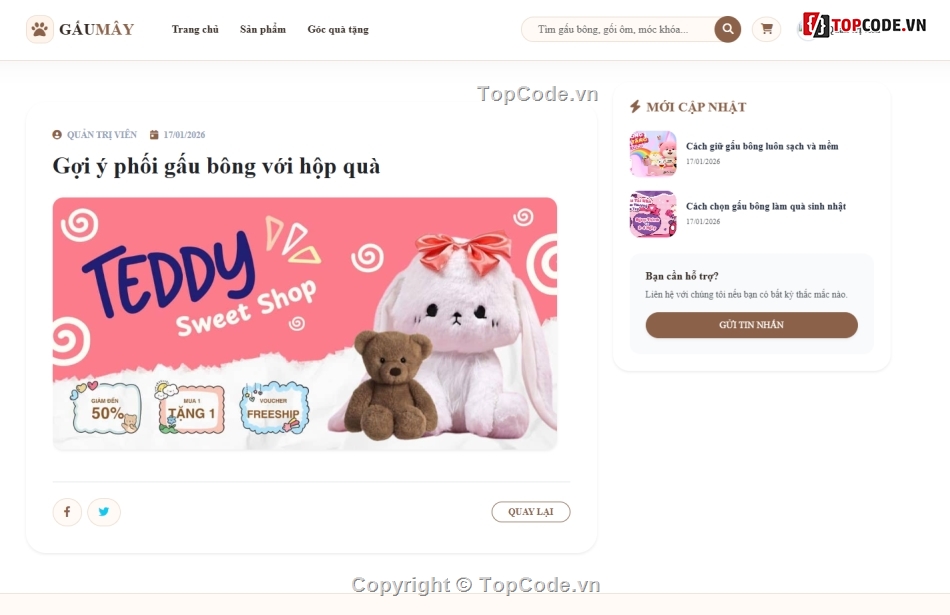 Website php,gấu bông,bán